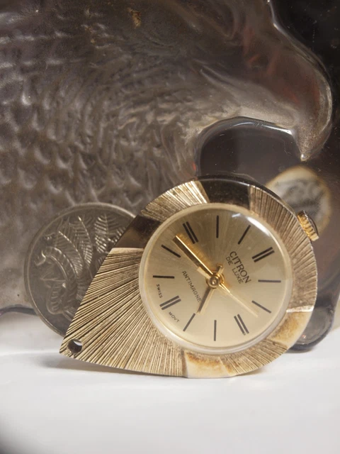 CITRON DE LUXE Antimagnetic Swiss Movement Pendant Watch Wind Up