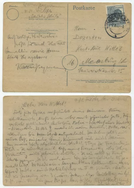 43173 - Bizone Mi.Nr. 40 - Postkarte - 7.8.1948 nach Marburg