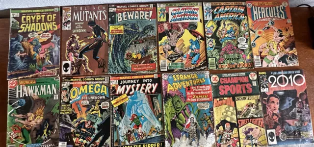 Vintage Mixed Comic Book Lot of 12 - DC & Marvel Comics - Captain America, Etc.