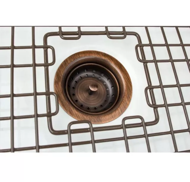 Colador fregadero de cocina drenaje 3,5 in. Cesta antigua de cobre Sinkology estilo posterior 3