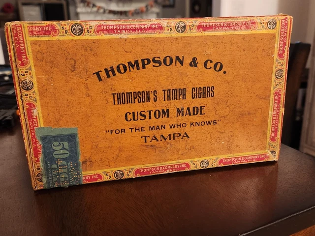 Thompson & CO Tampa Cigar Box Tampa Florida Colorado Clare 1926 Tax Stamp