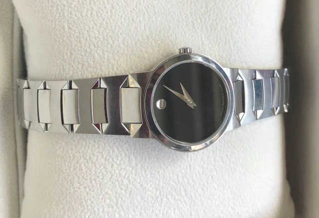 Orologio Donna MOVADO TEMO Quadrante Museo Nero Acciaio Inox Quarzo 2