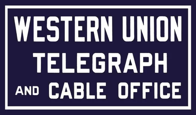 Western Union Telegraph Cable Office 14" Heavy Duty Usa Made Clean Metal Ad Sign
