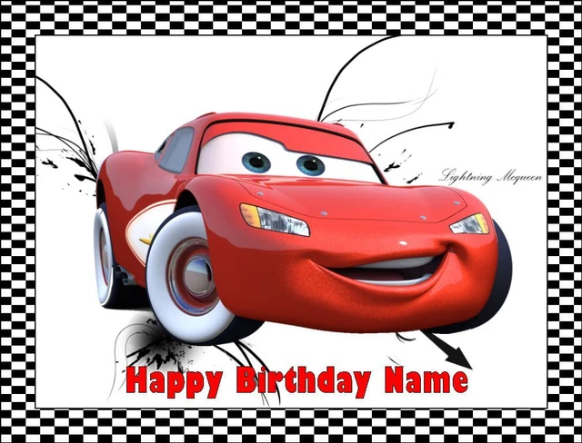 LIGHTNING MCQUEEN CAKE Toppers Personalised Edible Icing Birthday ...