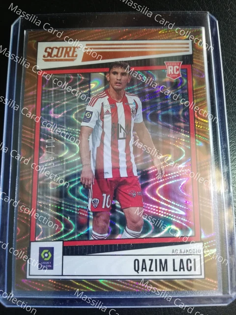 Carte Panini Score Ligue 1 – Houssem Aouar (Lyon) Rookie Red Swirl #84/65