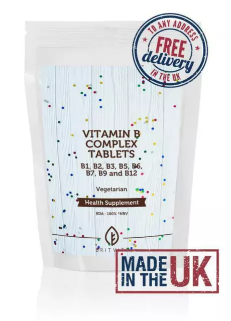 B Vitamins Super Complex Tablets B1 B2 B3 B5 B6 B7 B9 B12 BV