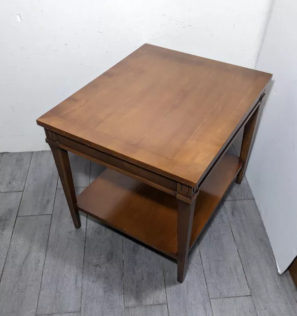 Vintage Lane 1960s Mid Century Modern Walnut Wood 2-Tier End Table B
