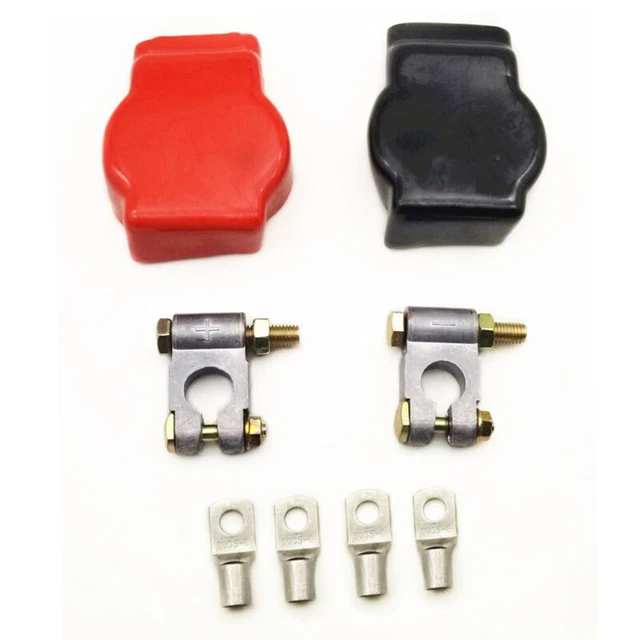 2PCS 12-24V Car SUV 16-18mm Battery Clamp Terminal Connector Zinc Pile Head Set