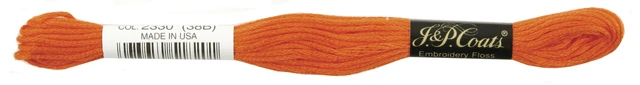 Paquete de 24 abrigos y hilo dental bordado de 6 hilos Clark 8,75 yardas naranja quemada -C11-2330