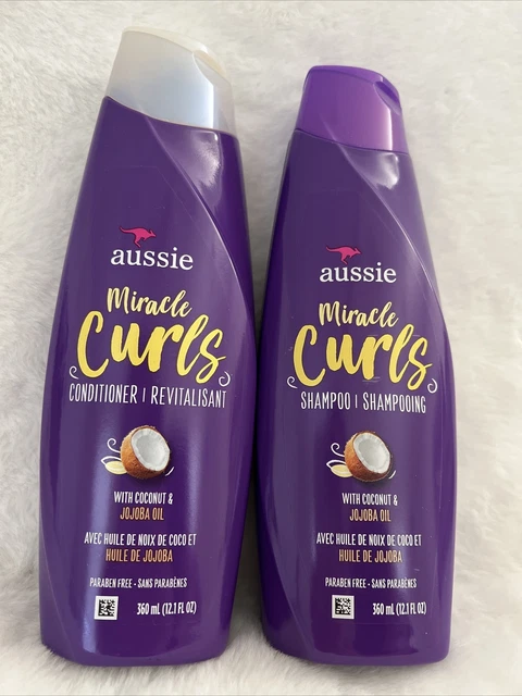 AUSSIE MIRACLE CURLS Shampoo & Conditioner With Coconut & Jojoba Oil 12 ...