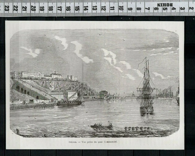 G58 / Engraving 1877 / Odessa View Taken From The Commercial Dock