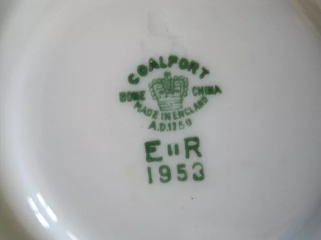 Coalport Bone China England White Plate Saucer 1953 Vintage 5 3/4" #1085 3