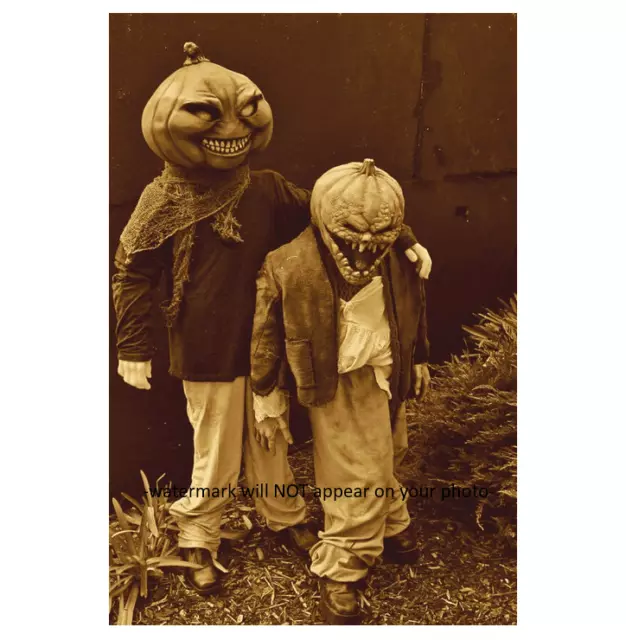 VINTAGE CREEPY CHILDREN Halloween PHOTO Scary Costume Freak Bizarre ...