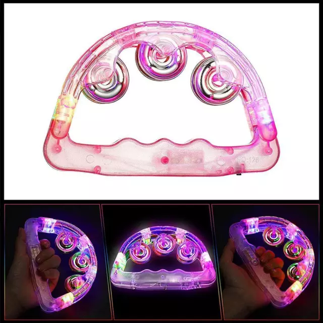 Flashing Tambourine Led Light Up Sensory Toy For Kids 2024 Concert Light T0U9