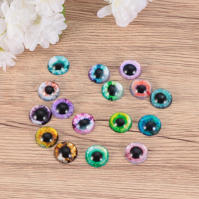 50 Pcs Round Cabochons Evil Eye Beads Time Glass Patch Pendant 3