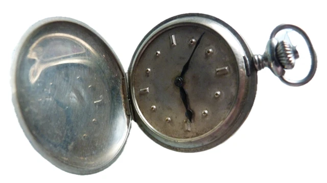 Montre Gousset Argent – À Réviser Ou Pour Pièces – Avec Chaîne – Vintage