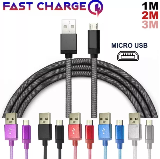 Fast Charging Micro USB Charger Cable Cord Android For Samsung Galaxy Mobile