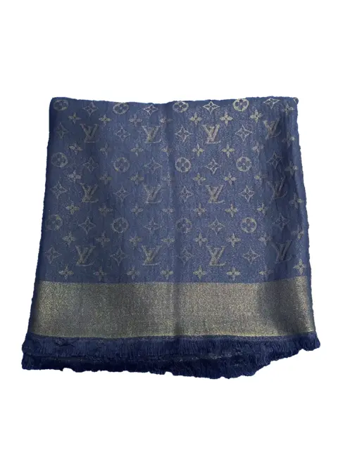 LOUIS VUITTON CHALE monogram shine scarf/shawlwraps £174.42