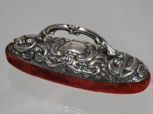 Antico lucida unghie Art Nouveau. Inglese, in argento Sterling. Anno 1911