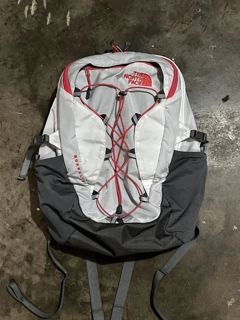 The North Face Borealis Backpack Pink white and grey gray Great condition TNF