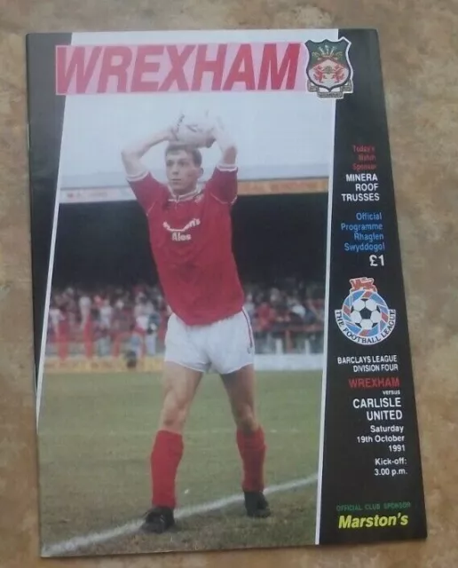 1991-92   Wrexham v Carlisle United   -  Division Four