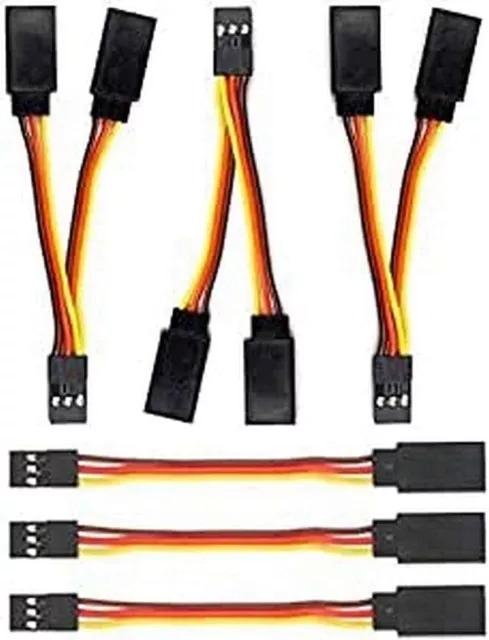 6 piezas de extensión servo extensión cable conector enchufe, 1 a 2 Y cable RC