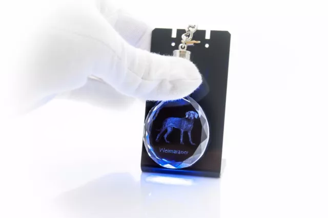 Weimaraner, Dog Crystal Round Keychain, Crystal Animals