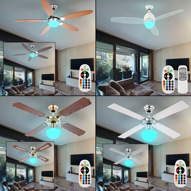 RGB Musicale Fan Plafoniera con Bluetooth Altoparlante Ventilatore da Soffitto con Luce e Telecomando Dimmerabile Silenzioso Lampada da Soffitto Bambini Soggiorno camera da letto Fan Illuminazione