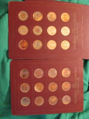 Franklin mint 1970 71 Gallery of Great Americans Bronze 24 Medals proof set Book