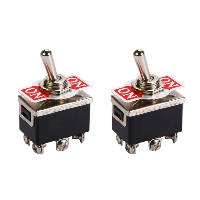 Zuverlässiger 12V 20A 6 Pin Universal Metall Ein/Aus Kippschalter 2er-Pack
