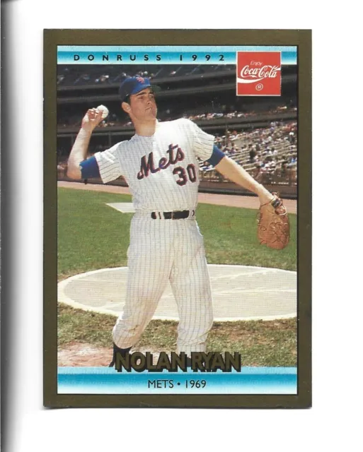 1992 Donruss Coca-Cola #3 Nolan Ryan card, Texas Rangers HOF