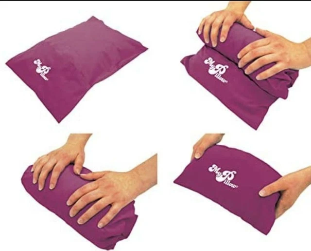 MyPillow Set Of 2 Roll & Go Travel Pillows, Raspberry 2