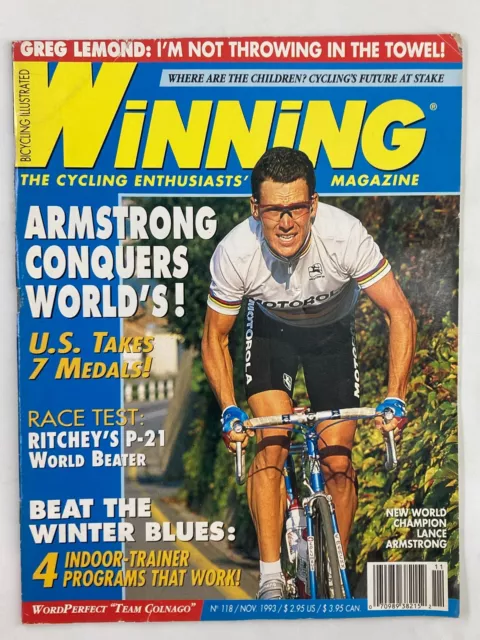 Winning Bicycle Racing Illustrated November 1993 #118 Lance Armstrong No Label