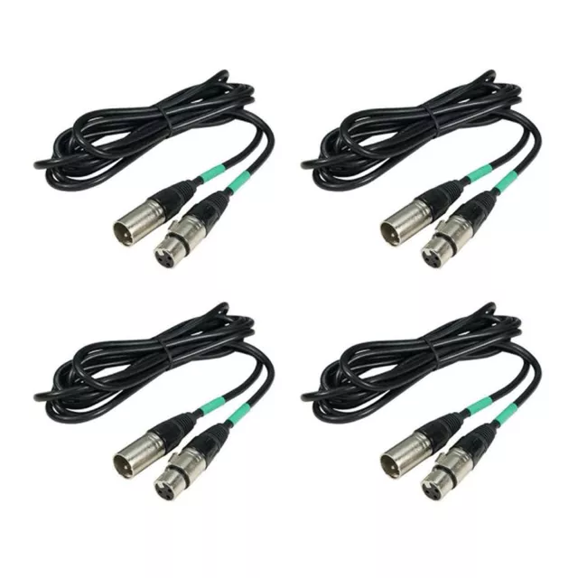 4x Chauvet DJ 3P XLR DMX Cable Lead 25FT Disco DJ DMX