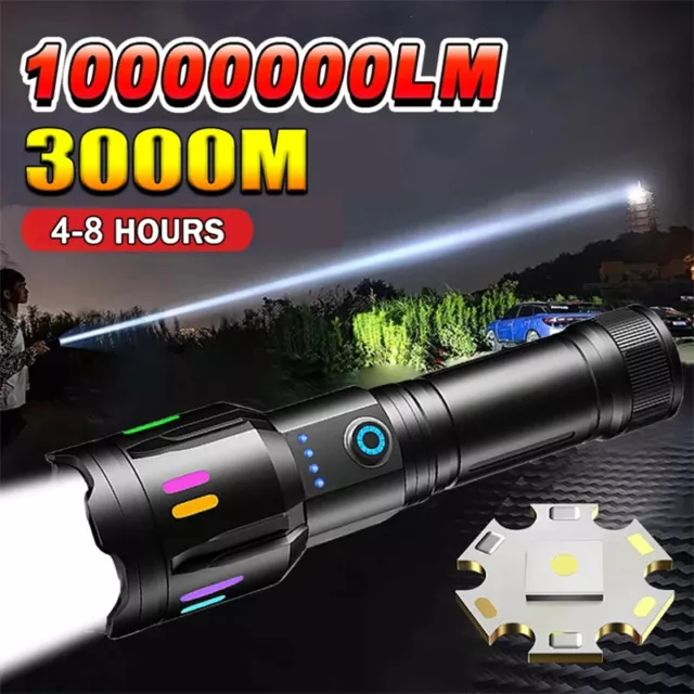 Super Bright Rechargeable LED Tactical Flashlight Zoomable Portable Torch Lamp