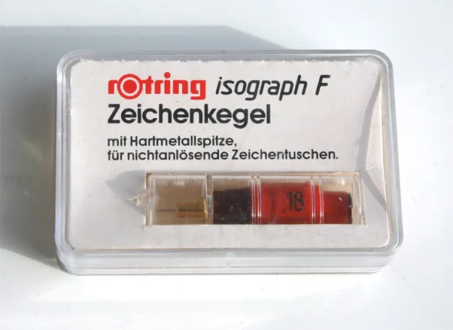 rotring Zeichenkegel 0,18 mm für Tuschefüller isograph F OVP 0,18mm Nib