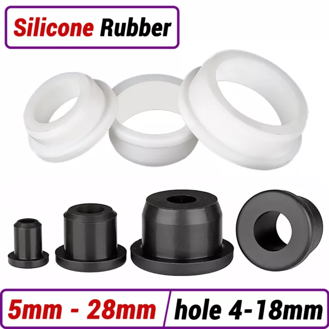 Grommet Snap-On Open Silicone Rubber Hole Plug Bung Wire Cable Protect Bush