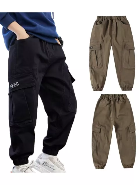 Kids Boy's Sweatpants Athletic Cargo Pants Jogger Trousers Hip Hop Daily Wear