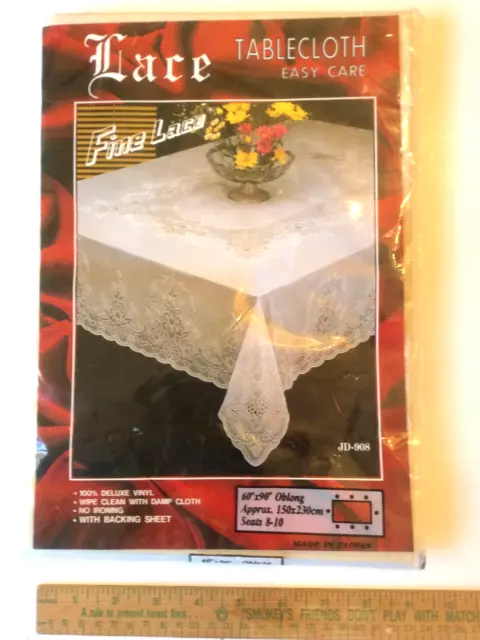 Lace Brand Oblong 60 X 90 Vinyl Tablecloth New JD-908