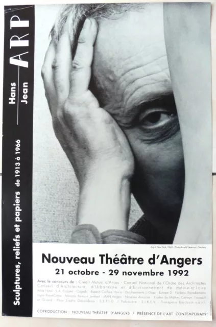 JEAN ARP affiche 1992 ANGERS demi portrait demi sculpture HANS ARP