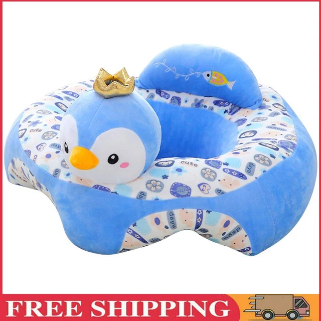Cartoon Baby Arm Chair Antiskid No Filler for Children Gift (Crowned Penguin)