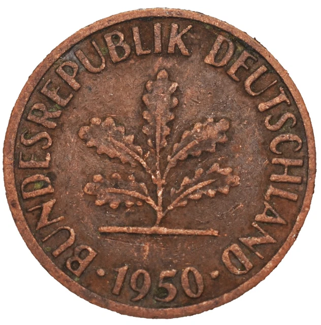 Germany Federal Republic 1 Pfennig 1950 F (VF)