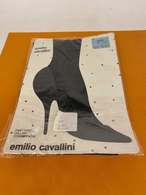 Vintage Stockings - Emilio Cavallini - Black Medium - Made In Italy
