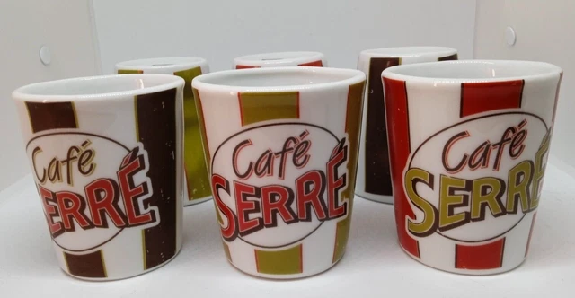Lot De 6 Tasses à Café Cafés Ruthena - Bistrot Vintage - Art Déco Arcopal France