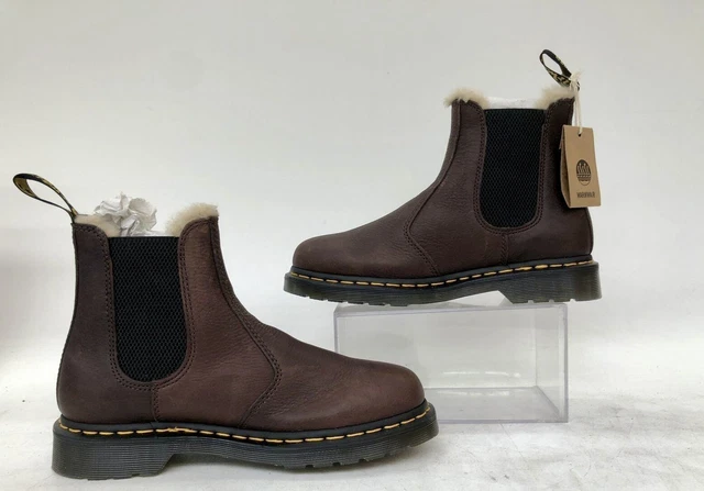 Dr Martens 2976 Leonore Fur Butterscotch Brown Leather Chelsea Boot Women’s Sz 8