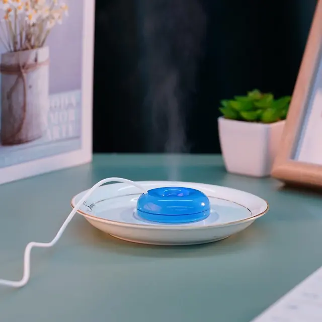 Mini USB Donut Humidifier Float Ultrasonic Mist Makers Home Diffuser Aroma F0O8