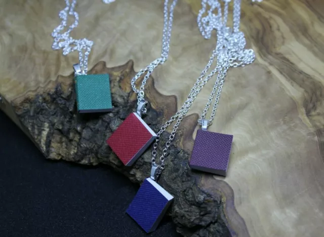 Miniature Book Drop Necklace. Up-cycled Dollhouse accessories. With blank pages.