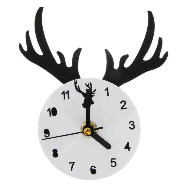 European Classic Silent Wall Clock Cool Rural Wooden Deer Head Clock Wall