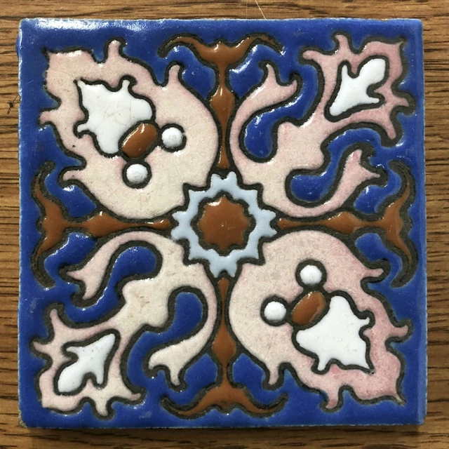 Decorated Kraftile Vintage Tile Floral California