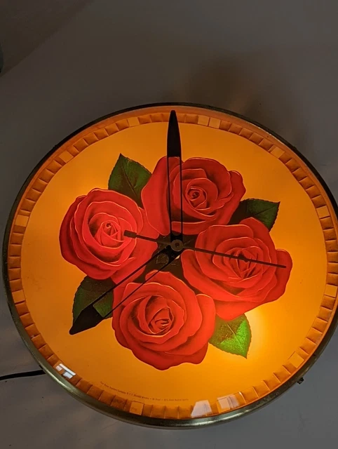 ***RARE*** 15" Four Roses Distillery Bourbon Advertising Light-up Clock Sign